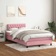 Ramsäng med madrass rosa 120x220 cm sammet