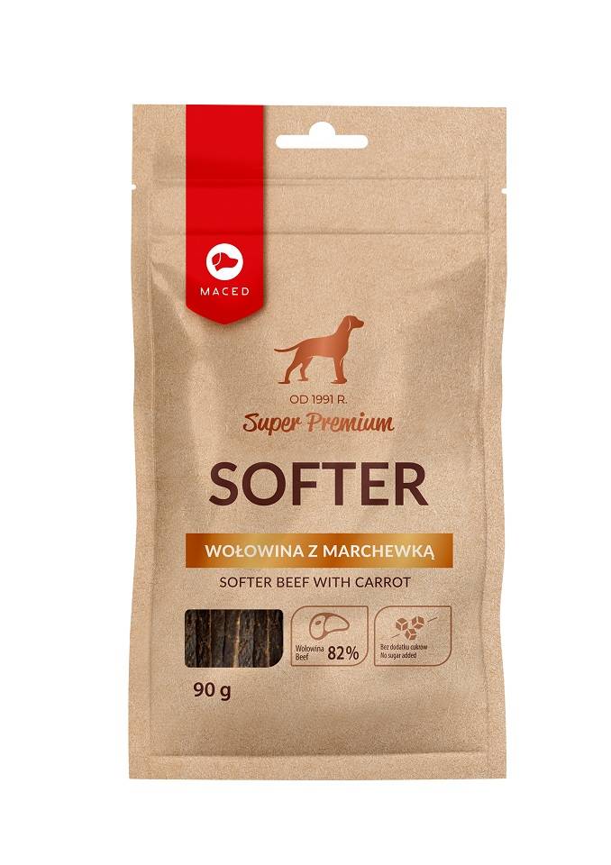 MACED Super Premium mjuka hundgodisbitar nötkött med morötter 90 g