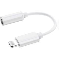 Lightning till 3,5 mm hörlursuttag Adapter, Adapter iPhone Hörlurar, med iPhone 14 13 12 11 XR XS Max X 8 7 6 Stödjer alla iOS