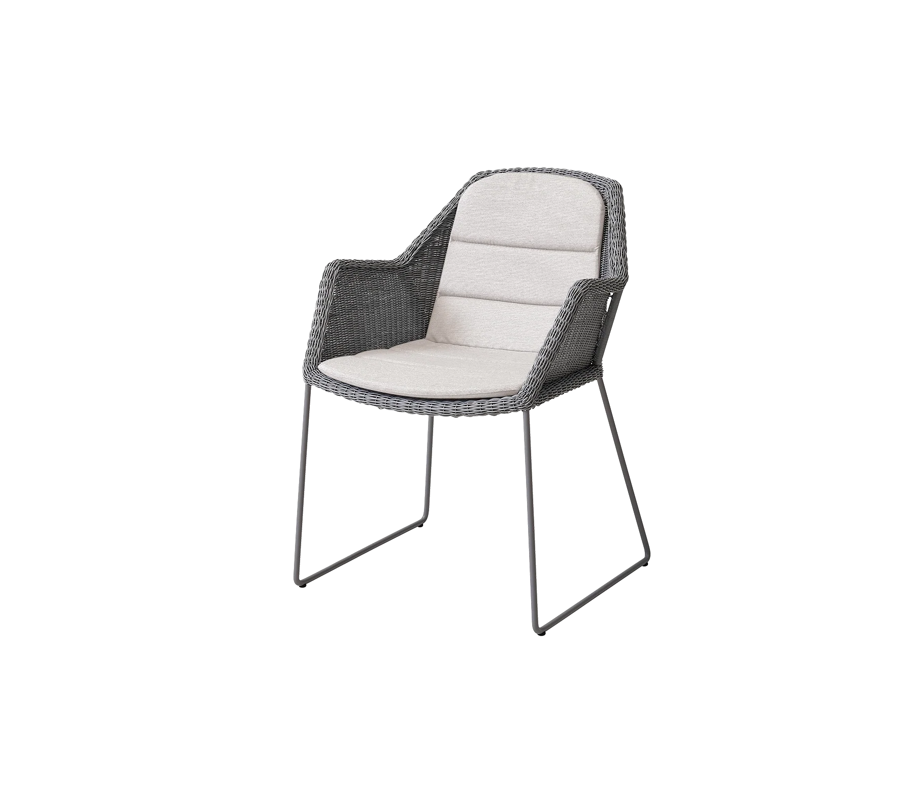 Breeze stol inkl. hynde fra Cane-line Light grey / Sand - Cane-line Natté - Jacobsen Plus