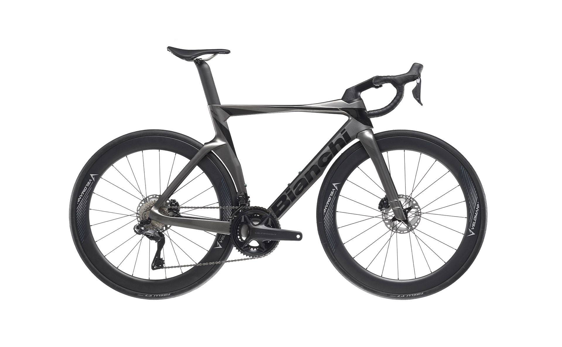 Bianchi Oltre COMP 2024 - Shimano Ultegra Di2 2x12sp - Velomann Carbon V50R 50mm - 014 / 55 / XH - GRIGIO METALLIZZATO / NERO (55)
