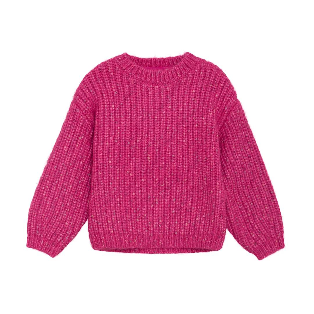 Minymo Strikket Sweater Fuchsia Fedora 92 cm 92 cm Piger