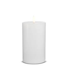 LED Stearinlys - 1 stk. - ø7,5 x 15 cm - m/3D flamme - (flere farver) (Farve: Hvid)