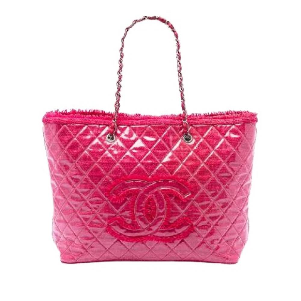 Chanel Vintage Pre-owned Funny Tote - Vintage - Dame - Lyserød - ONE SIZE - Læder