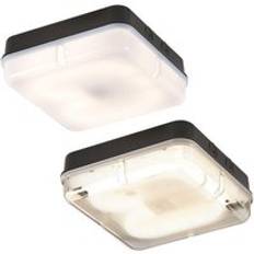 KnightsBridge 28W IP65 Square Bulkhead with Black Base - Opal Diffuser
