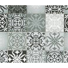 Lenco Deco, Selvklæbende folie, Tiles Black/White, 45x200 cm