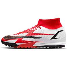 Nike Mercurial Superfly 8 Academy CR7 Round Toe Lace-Up Professional TF Soccer Shoes Unisex Soccer Shoes Black White Red DJ4683-600 42