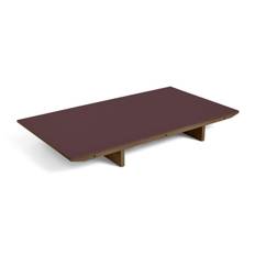 HAY CPH 30 Extendable Leaf 50x90 cm - Lacquered Walnut/Burgundy Linoleum