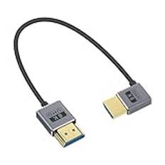 Duttek 8K 90 graders HDMI-kabel, vänstervinkel HDMI hane till hane-kabel, 48 Gbps ultratunn HDMI-sladd OD2,5 mm, stöder 8 K @ 60 Hz, 4K@240Hz, dynamisk HDR, eARC, för GH5S, PS5, Xbox One-skärm,