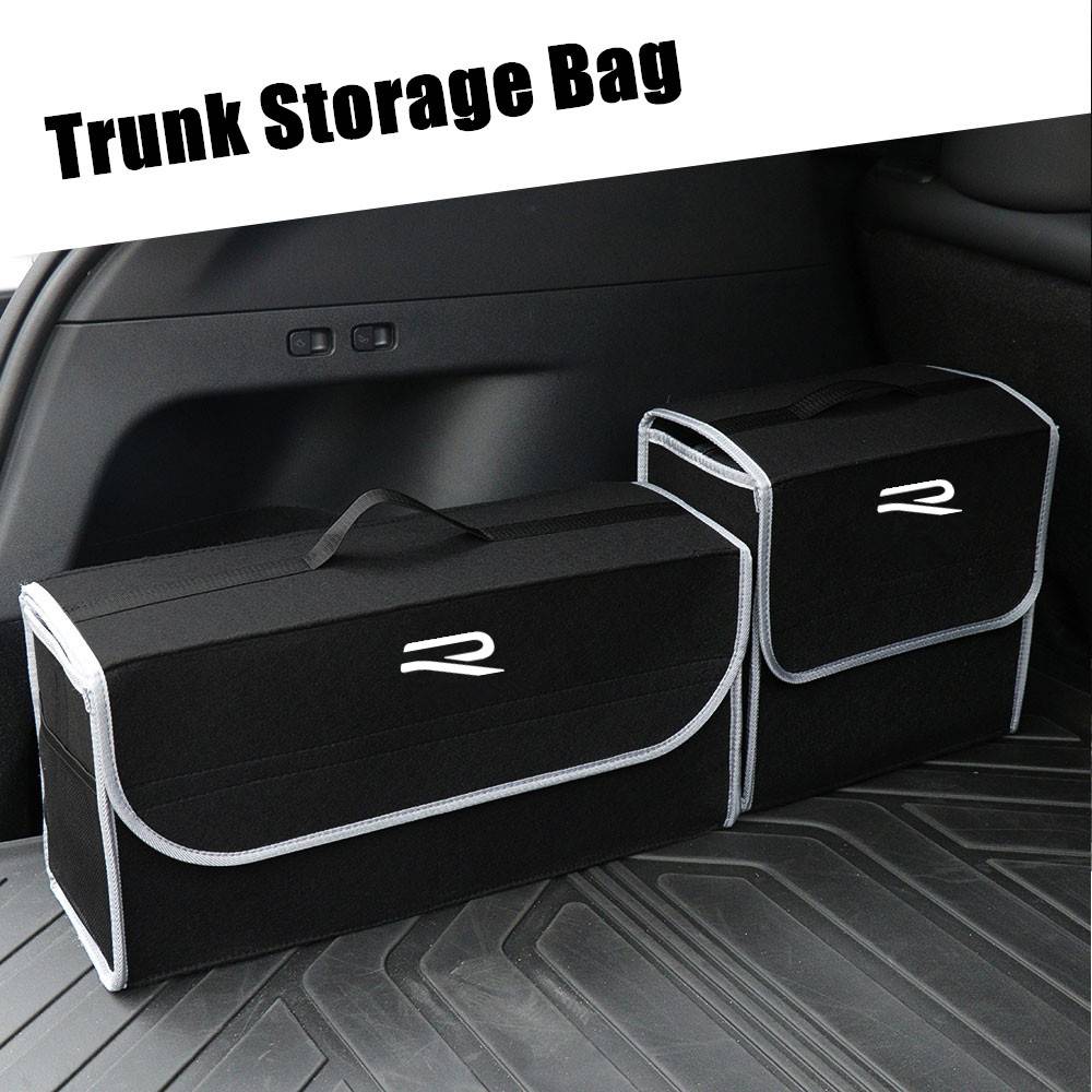 New Car Trunk Organizer net pocket handbag holder Soft Woolen Felt Storage box Bag Cargo Tools For VW Volkswagen Golf 8 MK8