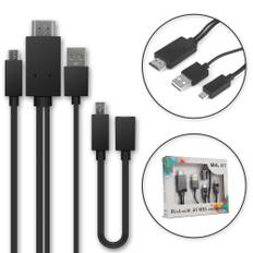 MHL-kabel Micro USB till HDMI-adapter 5-polig + 11-polig adapter