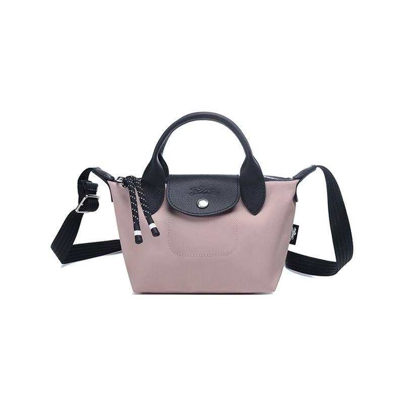 Longchamp Le Pliage Energy 17 Zipper Closure Recycled Polyamide Canvas And Leather Dumpling Bag Crossbody Tote Mini Women bags Hawthorn-Red 1500HSR538 Basic Set (Bag)