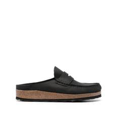 Birkenstock - Naples tofflor i mocka - herr - kalvskinn/gummi/kalvskinn - 41 Narrow - Svart