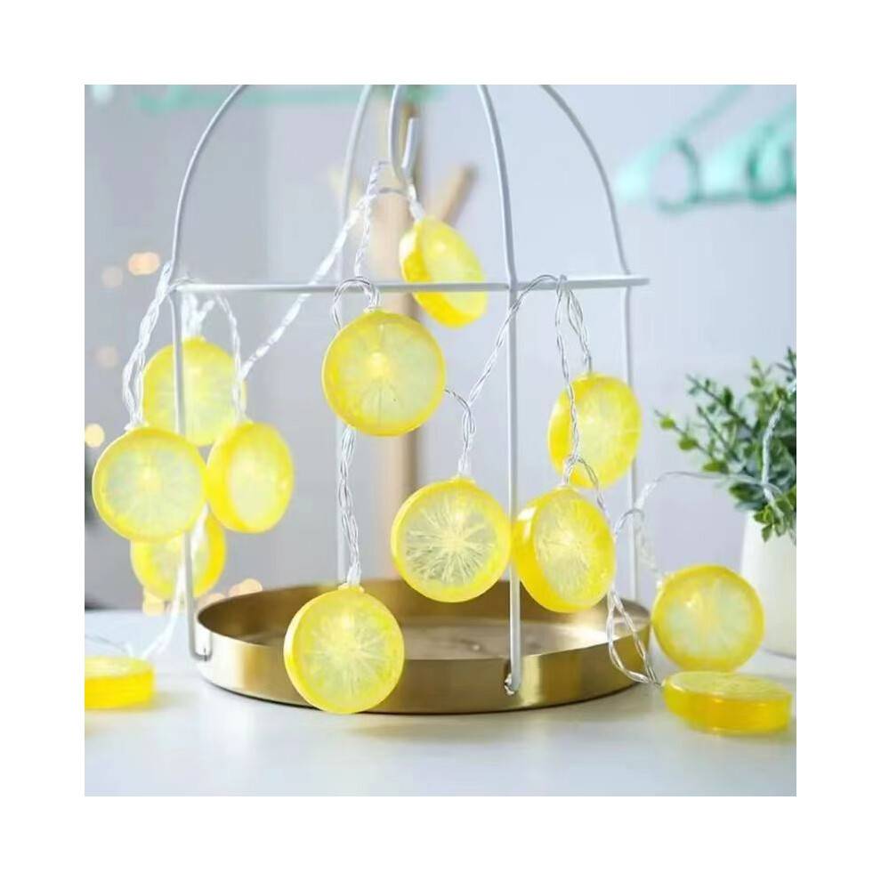 (Lemon,3M 20Lights)Led Fruit Decor String Lights With Pvc Material For Holiday And Outdoor Event Lighting