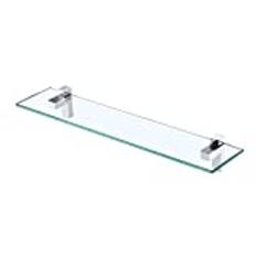 KES badrumshylla glas 60 cm duschhylla väggmonterad 8 mm extra tjockt härdat glas med polerad kromfäste, BGS3201S60