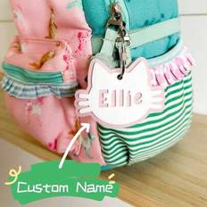 Cat Bag Tag 3D Nyckelring Akryl Namn Tag Bag Tag Bagage Tag Blöje Bag Tag Lunch Box Tag Ryggsäck Tags Barn Tagback To School Vinterpresentidéer Pojke - Anpassa kattfärg