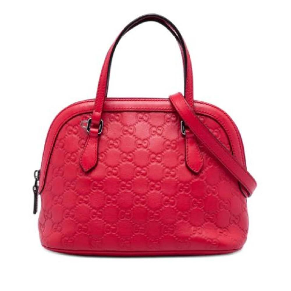 Gucci Vintage Pre-owned Vintage Satchel - Vintage - Dame - Rød - ONE SIZE - Uld