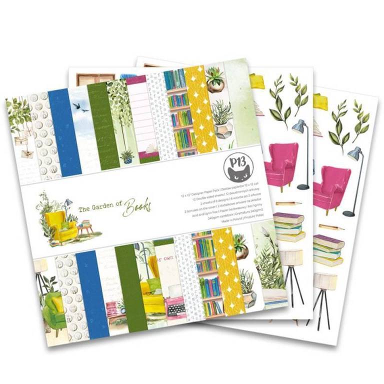 Scrapbookingpapper - 30x30 cm - The Garden of Books