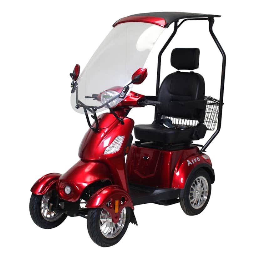 Arvo Promenadscooter med tak P600 Röd