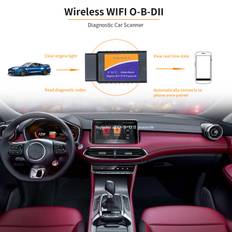 Bil WIFI OB-D2 OBD-II Scan Tool MINI Code Reader Scanner Adapter Kontrollmotorljus Diagnostik svart