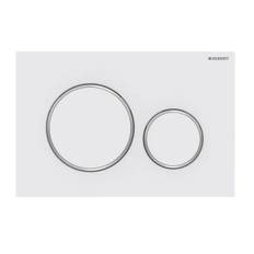 Geberit Sigma 20 Round betjeningsplade easy-to-clean-belagt - Mat hvid/krom