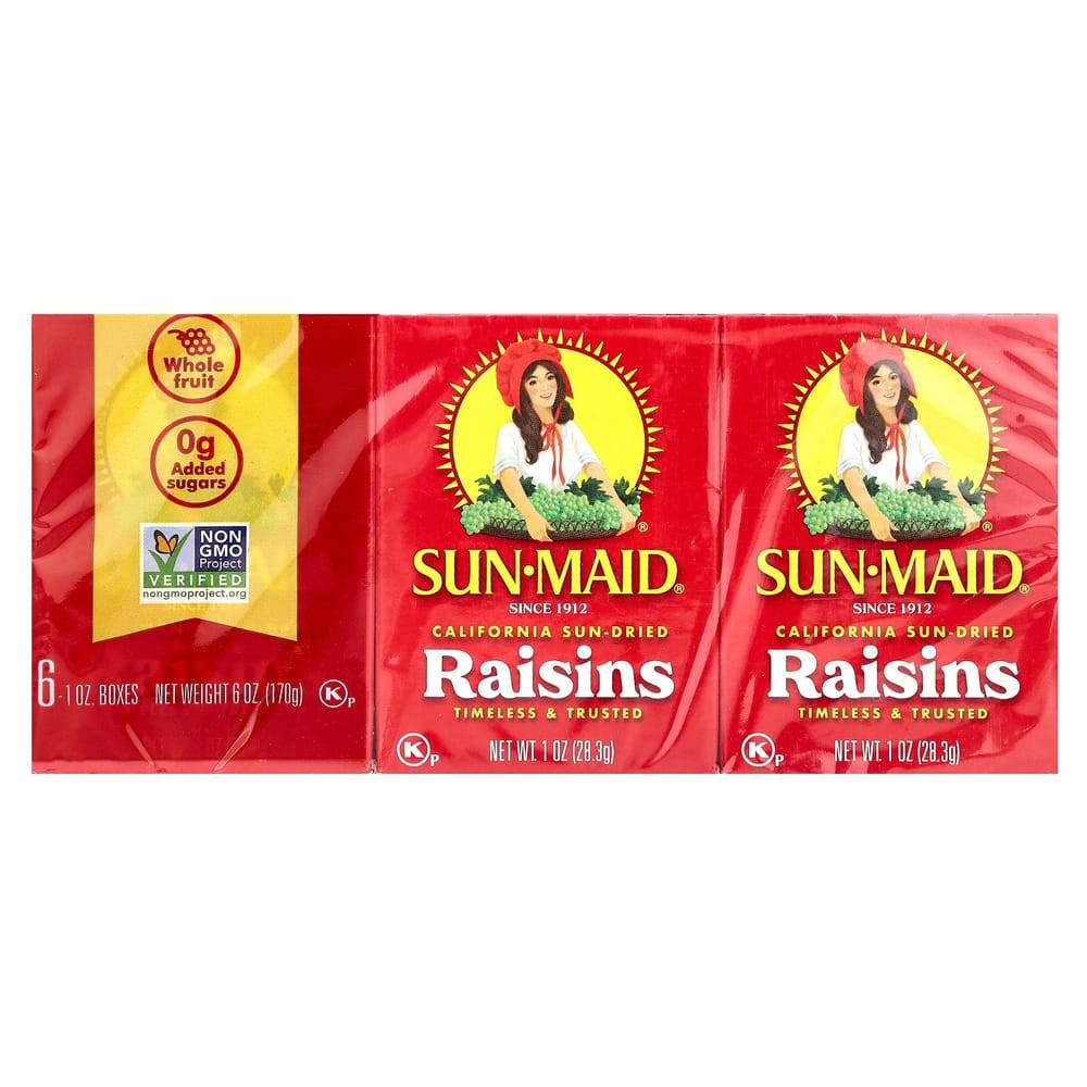 iHerb Soltorkade Kaliforniska Russin, 6 Förpackningar (1 oz / 28,3 g vardera)