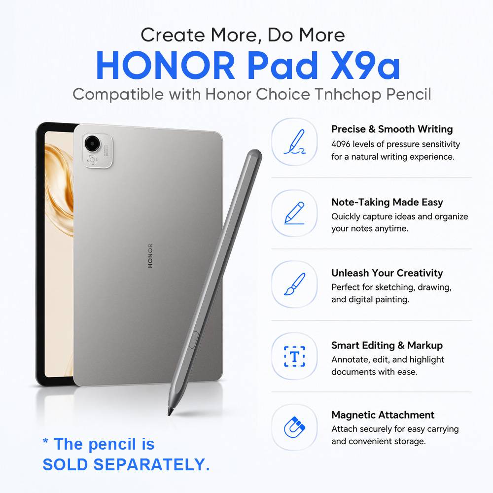 HONOR Pad X9a 11.5-inch LCD Display 120Hz Refresh Rate 1.07B Colors 400nit Brightness, Snapdragon 685 WIFI Octa-Core, 8300mAh Battery