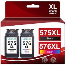 LOFBLAT PG-575XL CL-576XL 575 XL 576 XL Multipack Wiederaufbereitet Druckerpatronen Ersatz für Canon 575 576 Patronen für Canon PIXMA TS3550i TS3551i TR4750i TR4751i(575 XL Schwarz,576XL Farbe,2 Pack)