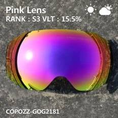 Copozz 2181 magnetisk ersättningslins för skidglasögon anti-fog uv400 sfäriska skidglasögon snowboardglasögon (endast lins) - Rosa