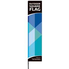 Beachflag, Outdoor Square Flag, Small, inkl. stang, flag og Cross-fod