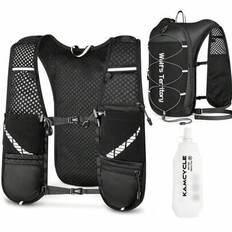 2pcs Running Hydration Vest Backpack WIth 500ML Soft Bottle, Lightweight Running Vest Women Men,Reflective Camel Hydration Water Backpack For Trail Ru - Black Comes With a White Kettle