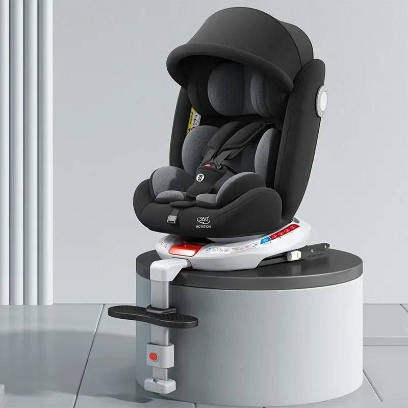 Child Safety Car Seat with Support 360° Rotatable Safety Seat ISOFIX Steel Interface Suitable for Children Aged 0-12