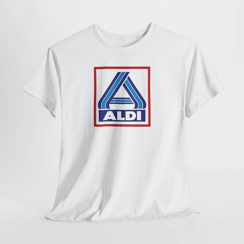 Aldi Nord Marché Market T-shirt Toppar Tee, Livsmedelsbutik T-shirt, Matälskarpresent, Topp cm white
