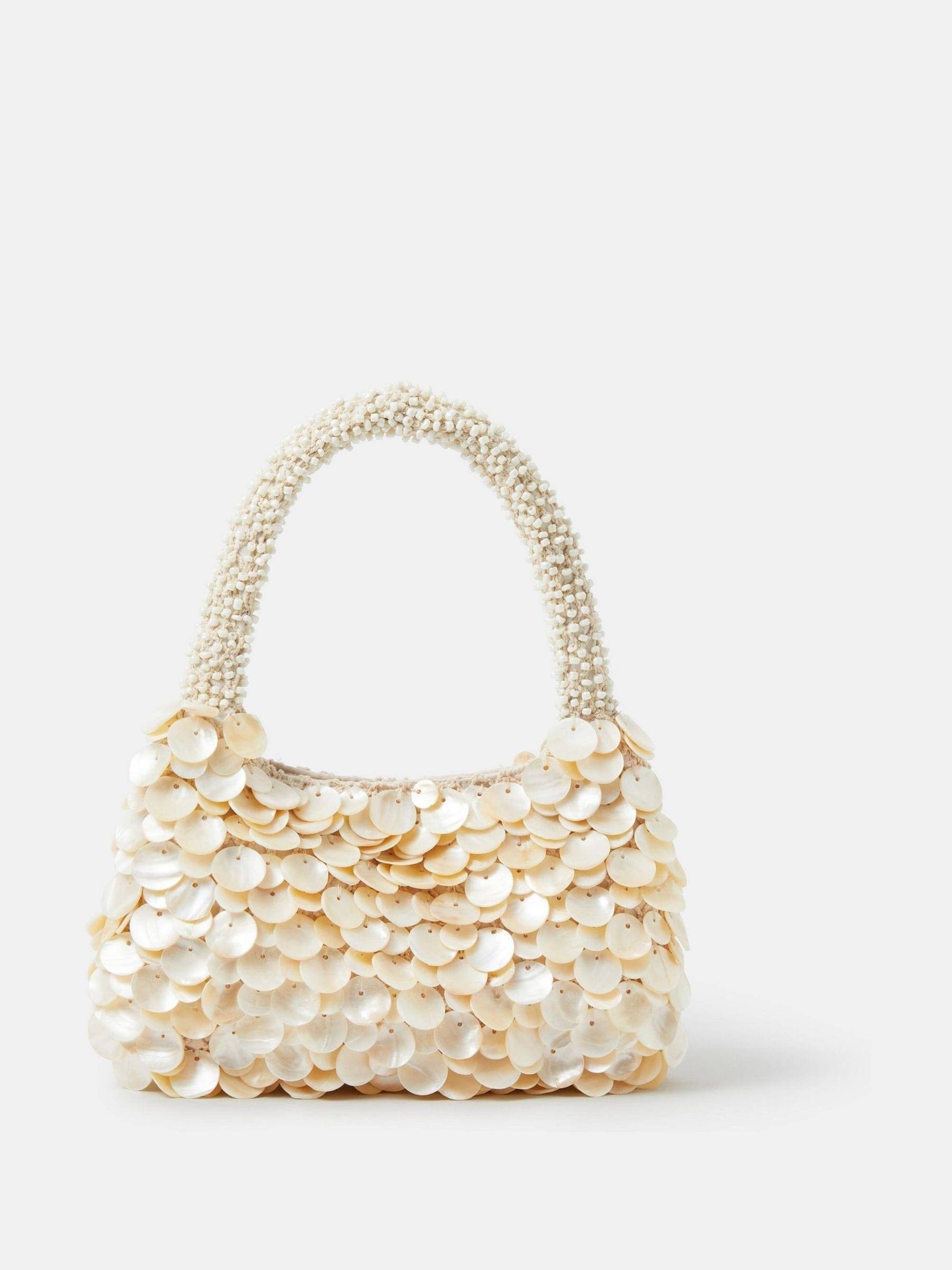 Accessorize Accessorize Natural Mother of Pearl Beaded Bag