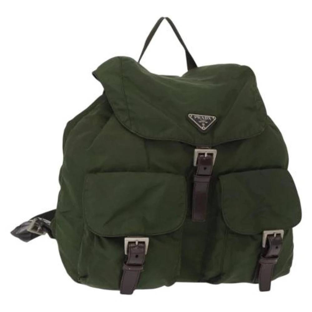 Prada Vintage Pre-owned Nylon Rygsæk - Vintage - Dame - Grøn - ONE SIZE - Nylon