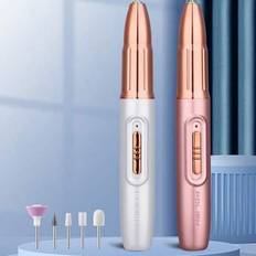 1 Pack Elektrisk Nagelborr - Sladdlös Nagelborr med 11 Borr - Elektrisk Nagelfil För Akryl Gel Dip Powder Naglar, Nail Filer Elektrisk För Manikyr Ped - Multifärgad (Lila,Vit,svart,rosa guld,6-delat sliphuvudset,Enkel universalborste)