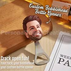 1 st Custom Bobblehead Flasköppnare Custom Face Flasköppnare Personligt ansikte skulpterat med mjuk lera | Rolig och unik Groomsmen-present, Perfekt f - Cutom Flasköppnare (10*3,5 cm)