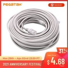 Ip-kamerakabel cctv 5-30m valfri grå cat 5/ cat -5e ethernetkabel rj45 och likström cctv nätverkskabel för ip-kamerasystem - 15m