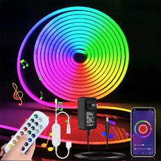 30M LED Neon Light Strip Smart Tuya Intelligent APP Control 24V 2A 6X15mm RGB Silicone IP65
