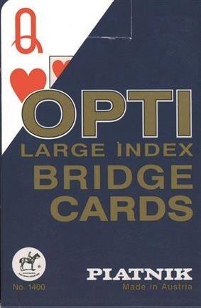 Opti Kortspil til synshandicappede - Blå Perfekt til bridge og andre Kortspil.
