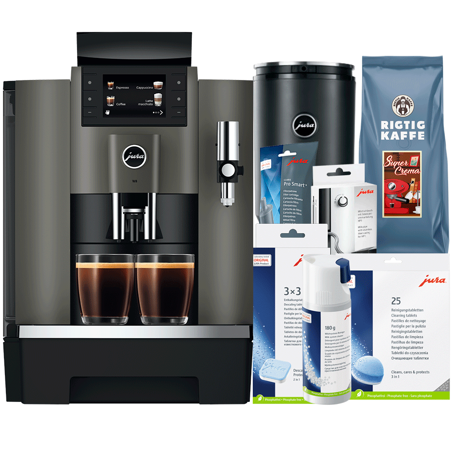 Jura W8 (EA) Espressomaskine Inkl. 1L Cooler, Pleje & 6kg Kaffe