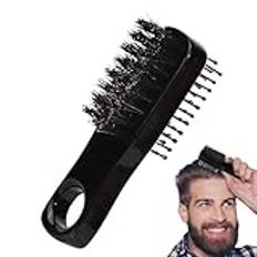 Beard Brush Double Sided, Mustache Brush For Men Husbands, Pocket Beard Brush With Handle, Travel Pocket Beard Brush, Beard Grooming Tool, Multifunctional Beard Comb