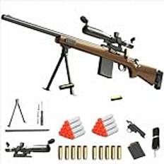 M24 Sniper Rifle 65Ft skumpistol Långdistansskytte leksakspistol EVA Mjuk kula justerbart teleskop Tyst lansering Födelsedag Julklappar Barn utomhusspel