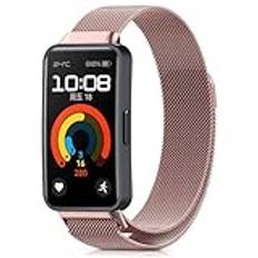 CHANRASI Band kompatibel med Huawei Band 8/Huawei Band 9 metallband i rostfritt stål ersättningsarmband för Huawei Band 9/Huawei Band 8, Roséguld, Huawei Band 8/Huawei Band 9