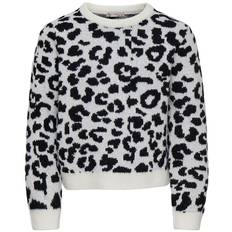 Kids Only Tröja - Stickad - KogDora - Birch/Black Leo - Kids Only - 11-12 år (146-152) - Tröja