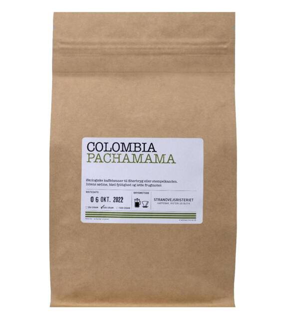 Colombia Pachamama kaffe gröna bönor ekologisk - 500 g / Målad för kolvkanna (grovmålad)