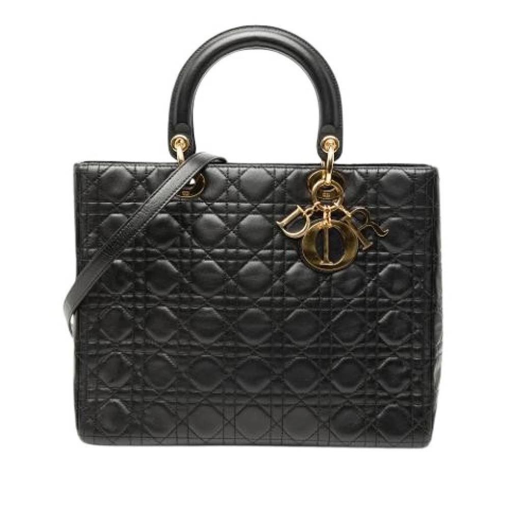 Dior Vintage Pre-owned Lady Dior Håndtaske - Vintage - Dame - Sort - ONE SIZE - Uld