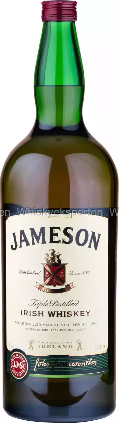 Jameson Irish Whiskey (4,5 Liters) 450 cl, 40%