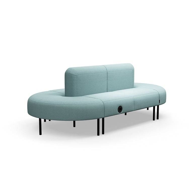 Soffa VARIETY, stängd sweep, USB-C/220V-uttag, tyg Pod CS, turkos