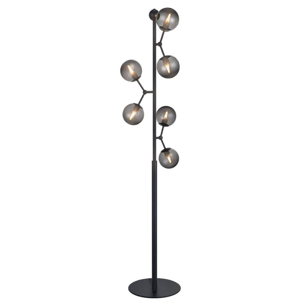 Halo Design Atom Gulvlampe Sort og Smoke Outletmodel
